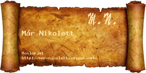 Már Nikolett névjegykártya