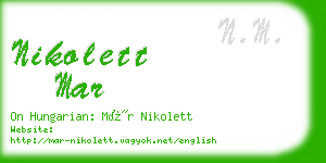 nikolett mar business card